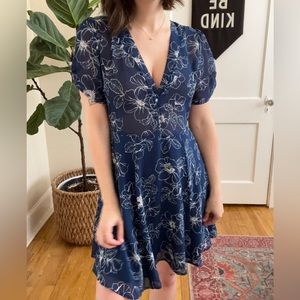 Blue & White Floral Dress